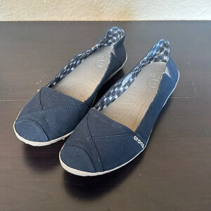 CROCS Black Slip On Flats 6.5/7M